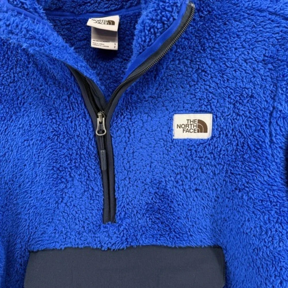 The North Face Mens Small Pre-Owned Campshire Anorak Sherpa Fleece Hoodie Jacket